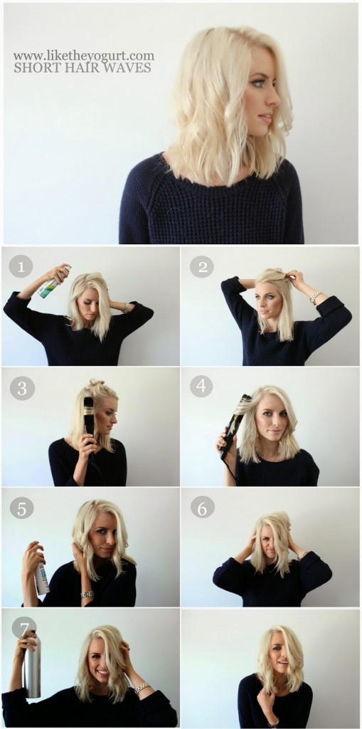 How To: Easy Wavy Hair Tutorial for Short Hair - Like The Yogurt How To: Easy Wavy Hair Tutorial for Short Hair - Like The Yogurt