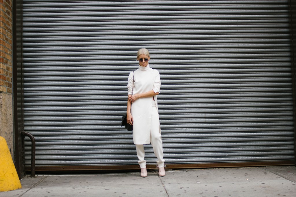 H&M + Bloglovin’ Awards 2015 NYFW Studio AW15 Collection Ribbed Knit Pants and Slit Front Tunic // Charleston Blogger Dannon, Like The Yogurt
