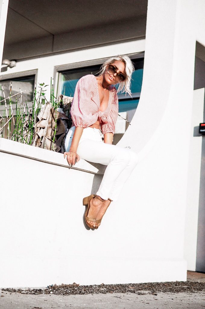 Cinco De Mayo // Charleston Fashion Blogger Dannon K. Collard Like The Yogurt Forever 21 red white stripe tie-front crop top